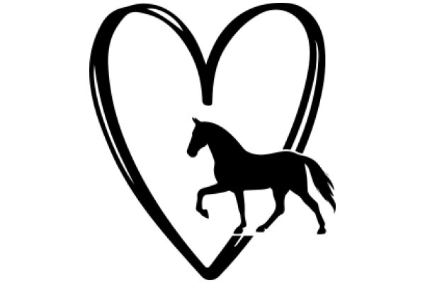 Silhouette of a Horse in a Heart Shape
