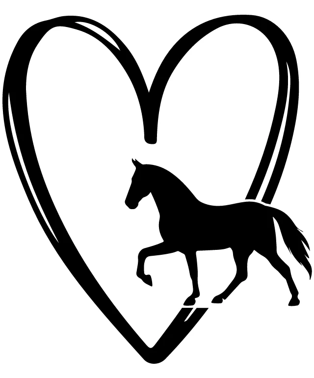 Silhouette of a Horse in a Heart Shape