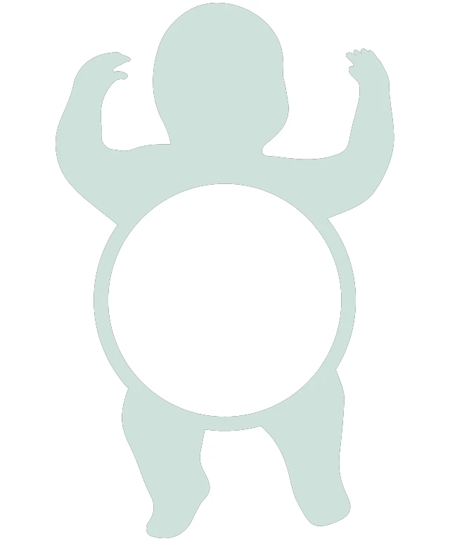 A Silhouette of a Baby with a Magnifying Glass