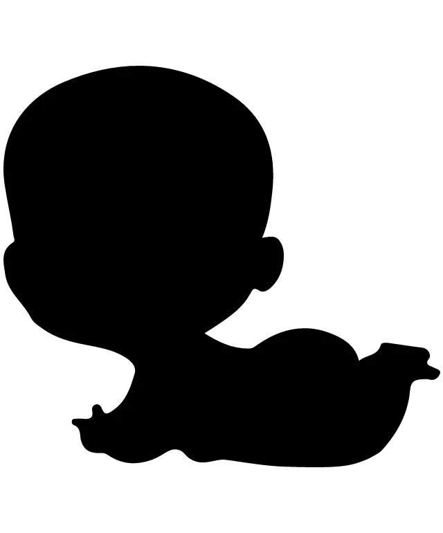 Silhouette of a Baby in a Side-Lying Position