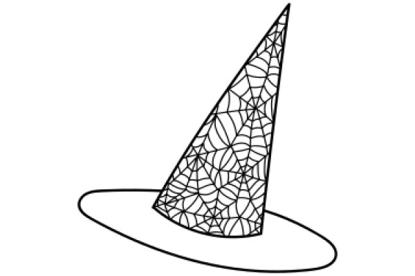 A Simple Line Drawing of a Wizard's Hat