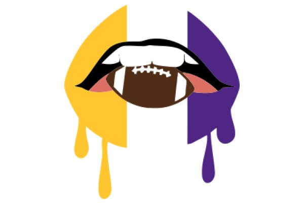 A Playful Illustration of a Football Mouth with Drops of Syrup