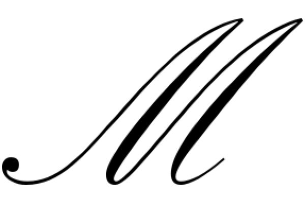 Stylized Monogram Letter 'M' with a Curved Baseline