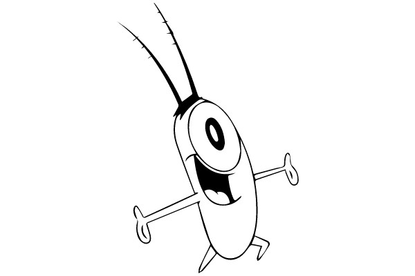 Exuberant Cartoon Bug: The Ultimate Party Animal