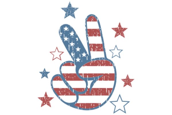Celebrate Freedom with a Patriotic Peace Sign and Stars