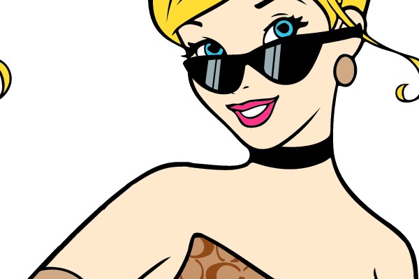 Stylish Elegance: Fashionable Lady with Iconic Shades