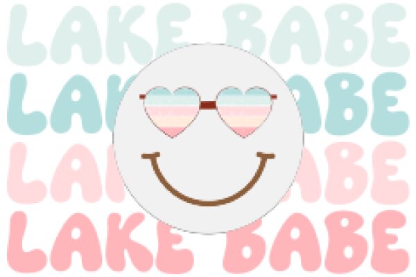 A Whimsical Egg with a Smile and Heart-Shaped Glasses, Surrounded by the Words 'Lake, Babe' in a Soft, Pastel Palette