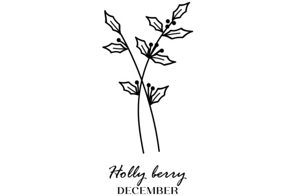 Holiday Greeting: Holly Berry Illustration with Seasonal Wishes