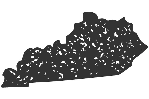Kentucky State Outline with Floral Design