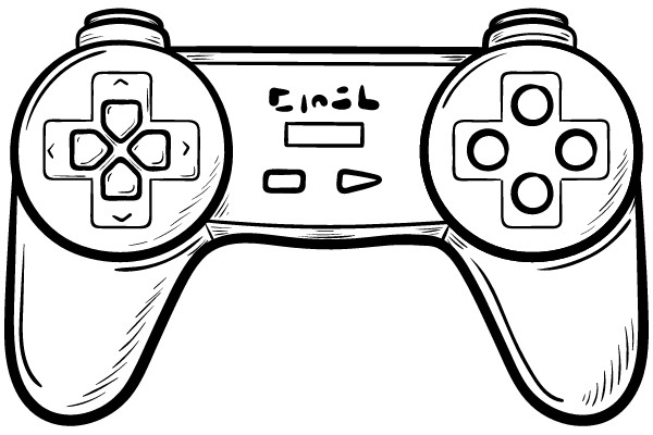 Classic Gaming Controller: A Nostalgic Drawing