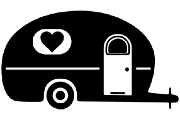 A Silhouette of a Van with a Door and a Heart