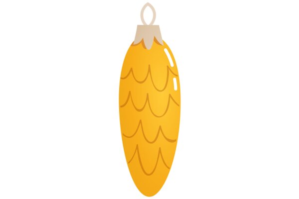 Vibrant Yellow Christmas Ornament with a Gold Top