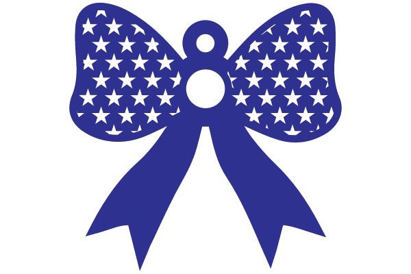 Stylish Blue Bow with Star Patterns
