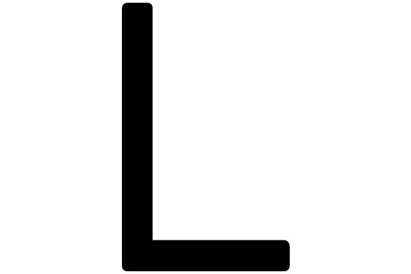 Black L-Shaped Outline on White Background