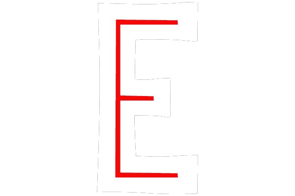 Stylized Letter E in Red and White