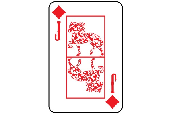 Joker Playing Card with Floral Design