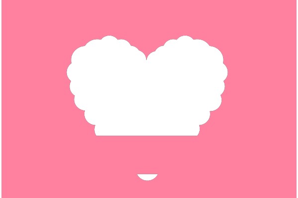 A Soft Pink Backdrop with a White Cloud-like Shape