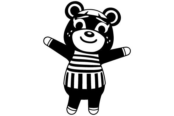 Joyful Bear: A Cartoon Character's Delightful Welcome