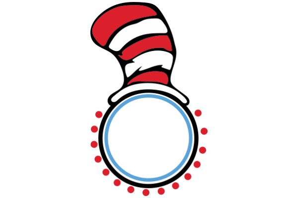 Whimsical Logo: A Playful Blend of Red and White Stripes and a Blue Circle