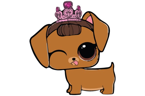 Whimsical Pup with Crown: A Tale of Royal Paws