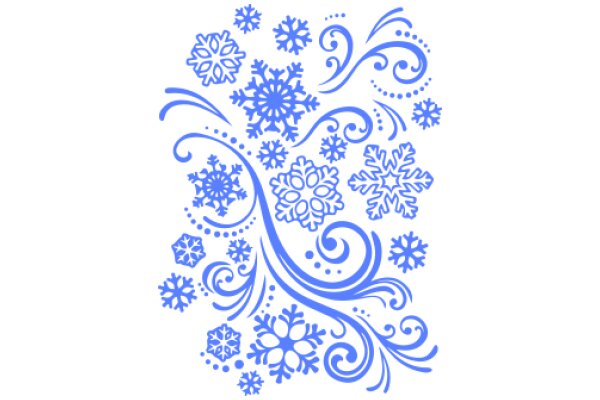 Stylized Blue Snowflake Patterns