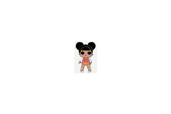 Chibi Character with Pink and White Outfit and Large Eyes