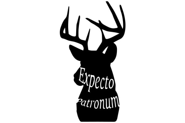 A Silhouette of a Deer's Head with the Words 'Expecto Patronum' Superimposed on It