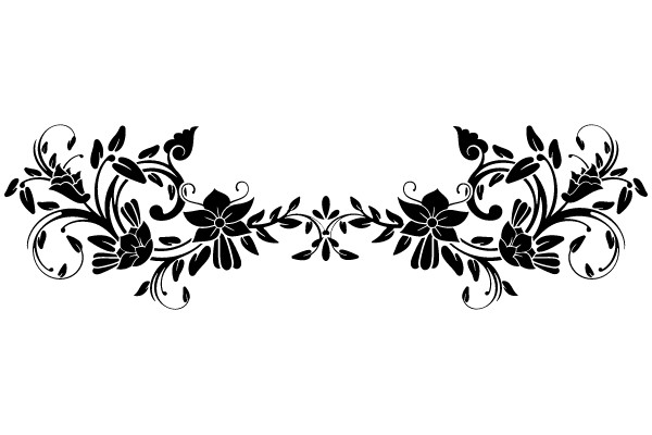 Ornate Flourish: A Symmetrical Floral Decoration