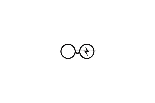 Glasses with Lightning Bolt Symbol