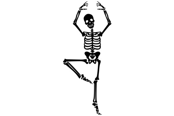 Silhouette of a Skeleton in a Dance Pose