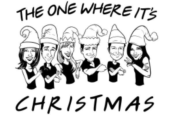 The One Where It's Christmas: A Festive Illustration of Six Friends Celebrating the Holiday Season