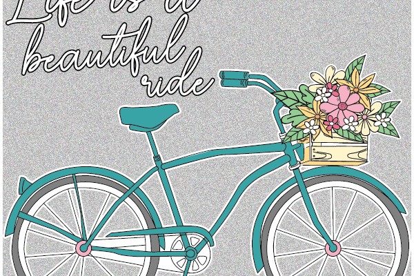 A Vintage Bicycle with a Flower Bouquet, Emphasizing the Beauty of Life