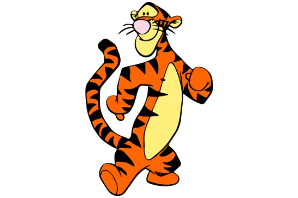 Vibrant Cartoon Tiger Character: A Playful and Friendly Illustration