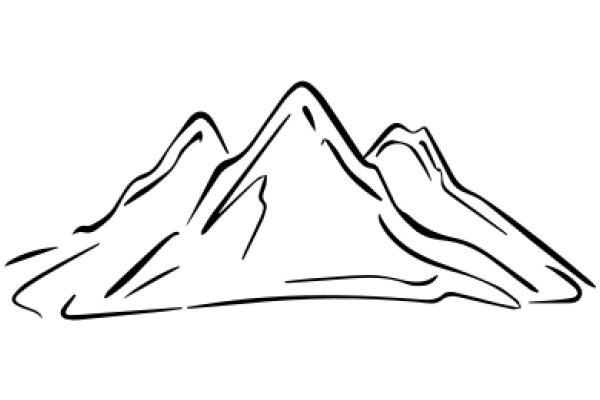 Simplistic Line Drawing of a Mountain