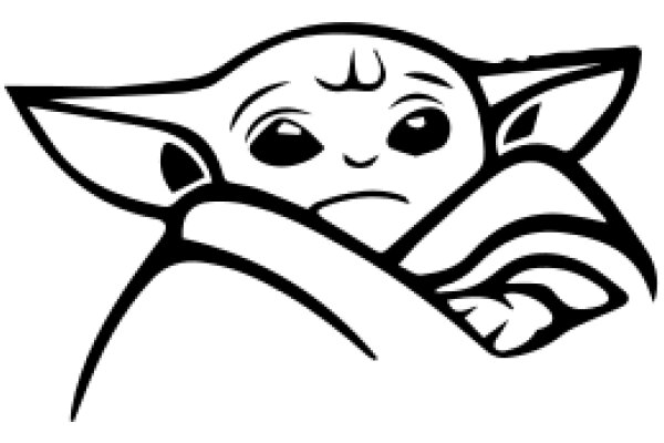 A Cute Cartoon of a Baby Ewok Snuggled in a Blanket