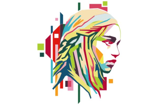 Vivid Portrait: A Colorful Artwork of a Woman's Profile