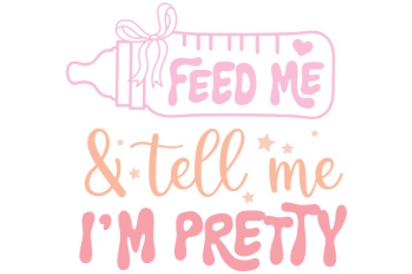 A Pink and White Sign for Parents: Feed Me & Tell Me I'm Pretty