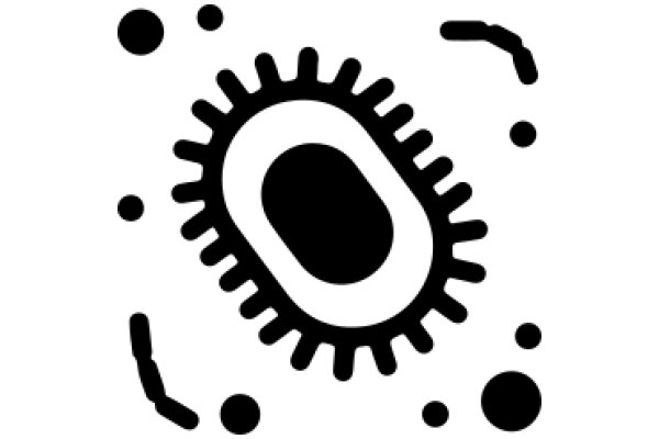 Stylized Illustration of a Microbe with Surrounding Patterns