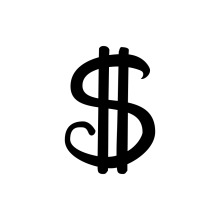 Simplistic Black and White Logo of a Dollar Sign