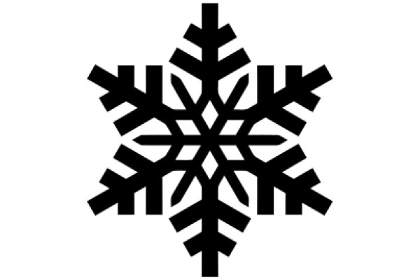 Stylized Black Snowflake Design