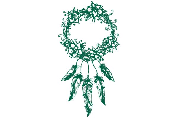 Elegant Floral Wreath with Feather Accents