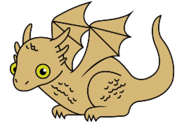 A Friendly Dragon: A Cartoon Illustration of a Dragon with a Smile and Yellow Eyes.