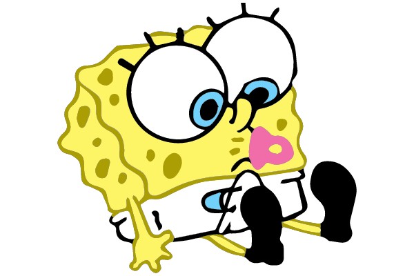 Squishy Sponge Character with Pacifier