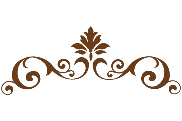Decorative Flourish with Floral Motif