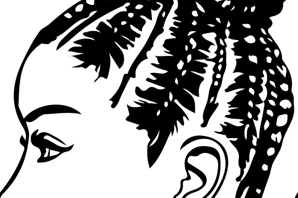 African American Woman's Head and Shoulders in Profile