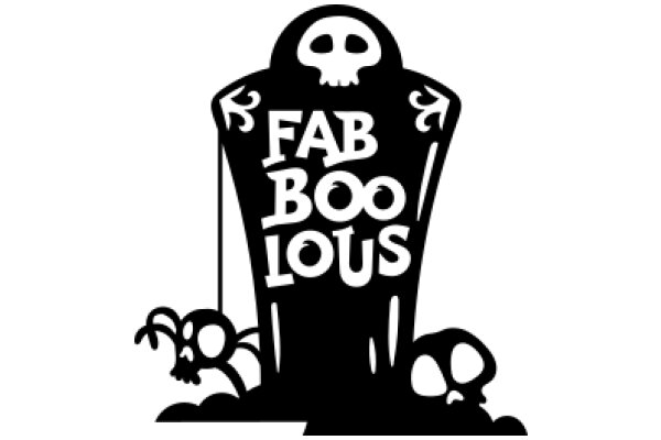 Fabulous Halloween Decoration: A Spooky Sign with a Skull and Two Bats