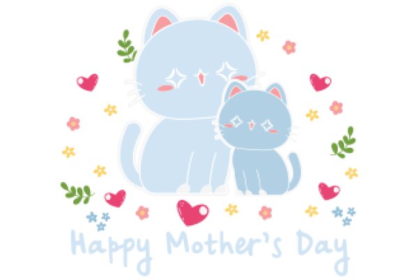 Celebrating Mother's Day with a Touch of Whimsy: A Blue Cat and Pink Hearts