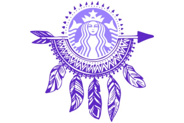 Stylized Starbucks Logo with Native American Design Elements