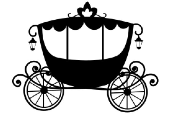 A Classic Illustration of a Carriage with a Canopy and Wheel