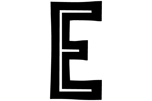 Bold Black 'E' on White Background